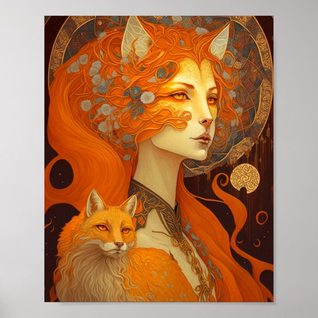 Fox Woman Fantasy Art Poster (Framsidan)