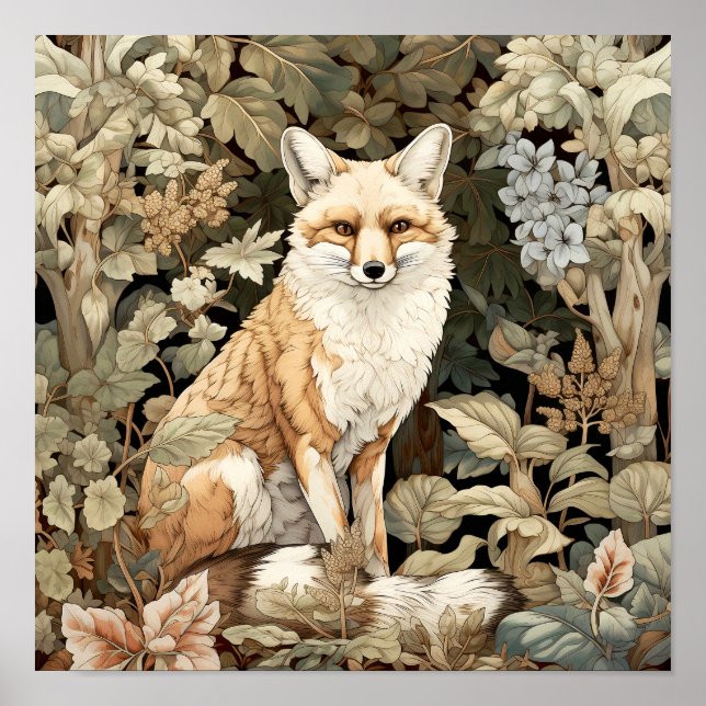 Fox Woodland Animal Art Poster (Framsidan)
