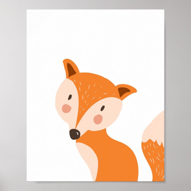Fox Woodland Animal Nursery Wall Art Skriv ut Poster (Framsidan)