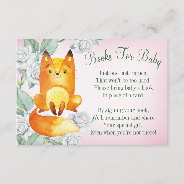 Fox Woodland Baby Shower Bok Card - ta en Bok Tilläggskort (Framsida)