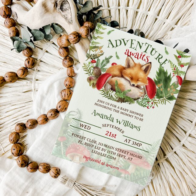 Fox Woodland Baby Shower Inbjudningar (Skapare uppladdad)
