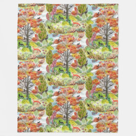 Fox Woodland Cabincore Blanket Fleecefilt