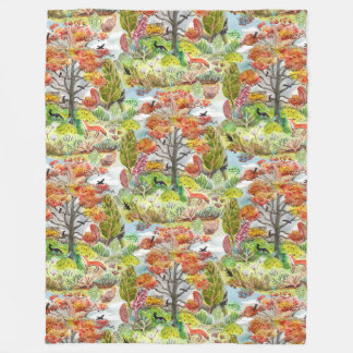 Fox Woodland Cabincore Blanket Fleecefilt