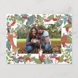 Fox Woodland Design för helgdag Fotovykort Helg Vykort
