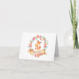 Fox Woodland Mamma Baby Blommigt Utandning Tack