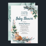 Fox Woodland Winter Wonderland Baby Shower Inbjudningar<br><div class="desc">Inbjudan till Vinter Baby Shower</div>