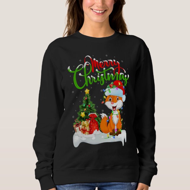 Fox   Xmas Decorations Santa Fox Christmas T Shirt (Framsida)