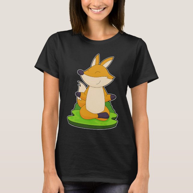 Fox Yoga Meditation Gymnastics T Shirt (Framsida)