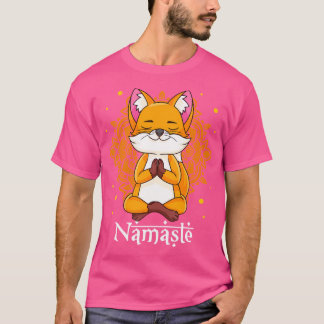 Fox Yoga Namaste Fox Älskare Cute Namaste Yoga T Shirt