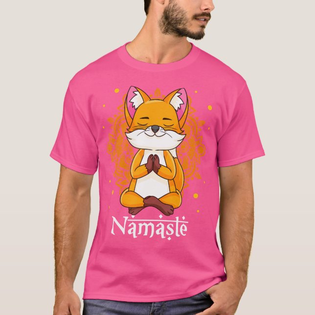 Fox Yoga Namaste Fox Älskare Cute Namaste Yoga T Shirt (Framsida)