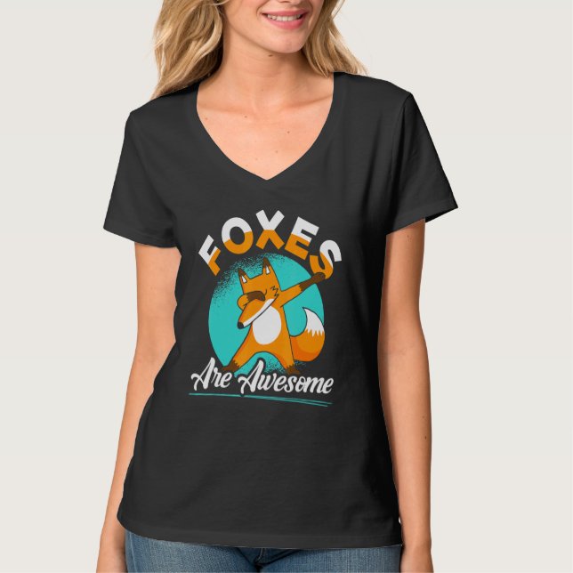 Foxar är Fantastisk dabbing Fox Vixen Animal T Shirt (Framsida)