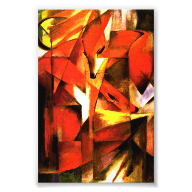 Foxar från Franz Marc Fine Art Photo Print Fototryck (Framsidan)
