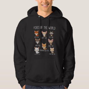 Foxar från världsgåvan för räv Älskare Hoodie