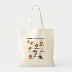 Foxar från World Cute Fox raser Animals Educati Tygkasse