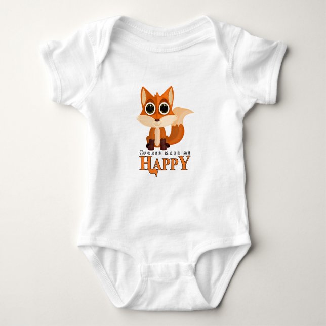 Foxar gör mig Lycklig T Shirt (Framsida)