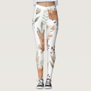 Foxar i Meadows: Vattenfärgen är sömlös Leggings