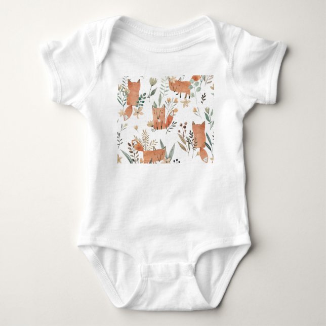 Foxar i Meadows: Vattenfärgen är sömlös T Shirt (Framsida)