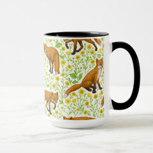 Foxar och butterkuggar på naturligt vita mugg