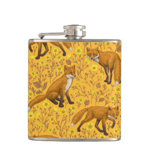 Foxar och fjärilar på orangen fickplunta