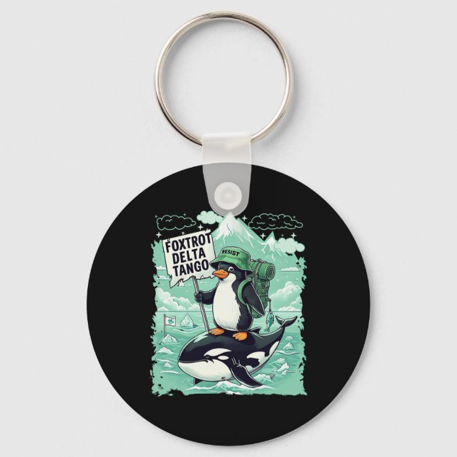 Foxayed Deltas Tangos Penguins Anti Trump Nyckelring (Framsida)