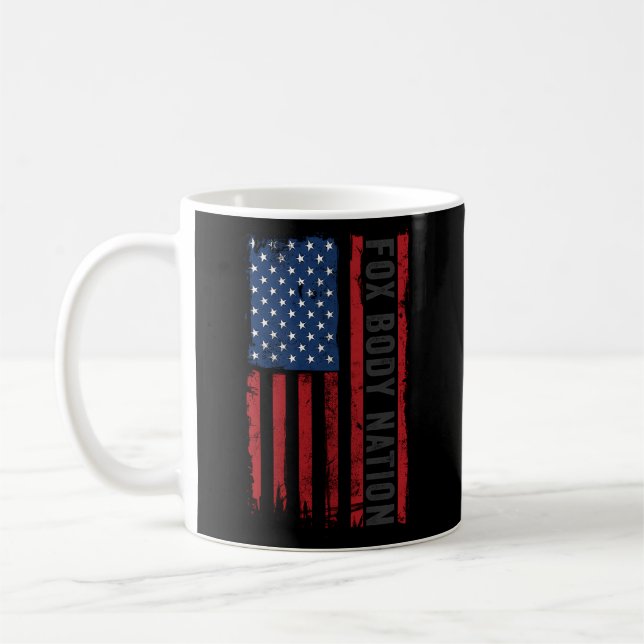 Foxbody American Flagga Stang Muscle Car Kaffemugg (Vänster)