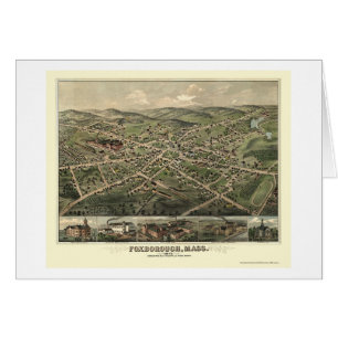 Foxborough panorama- karta för MORSOR - 1879 Hälsningskort