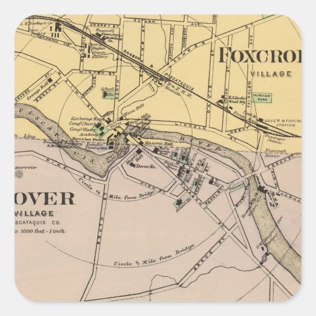 Foxcroft, Dover Fyrkantigt Klistermärke (Framsida)