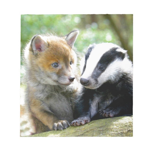 Foxcub och Badger Cute! Anteckningsblock (Framsida)