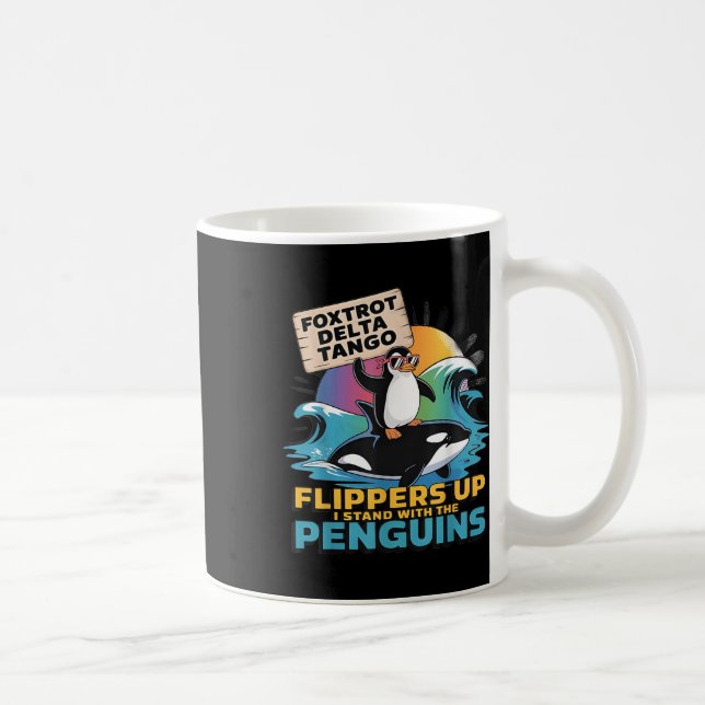 Foxdra Delta Tangos Penguin ResistProtest igen Kaffemugg (Höger)