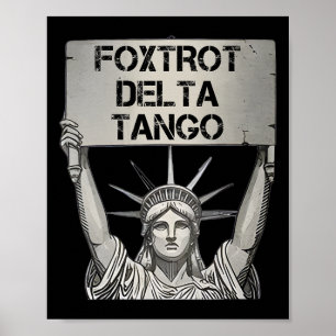 Foxdragande Delta Tangos Resiststance Statue Lib Poster