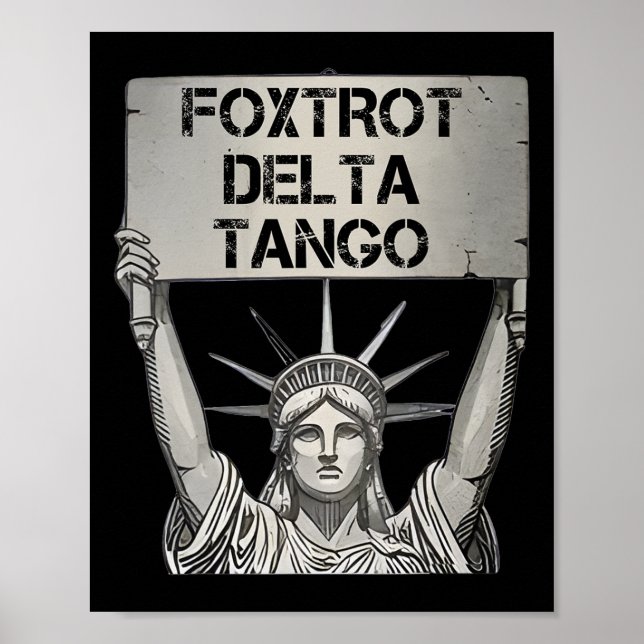 Foxdragande Delta Tangos Resiststance Statue Lib Poster (Framsidan)