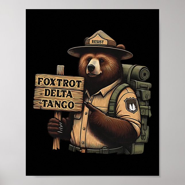 Foxdragedel Delta Tangos ResistBear National Fores Poster (Framsidan)
