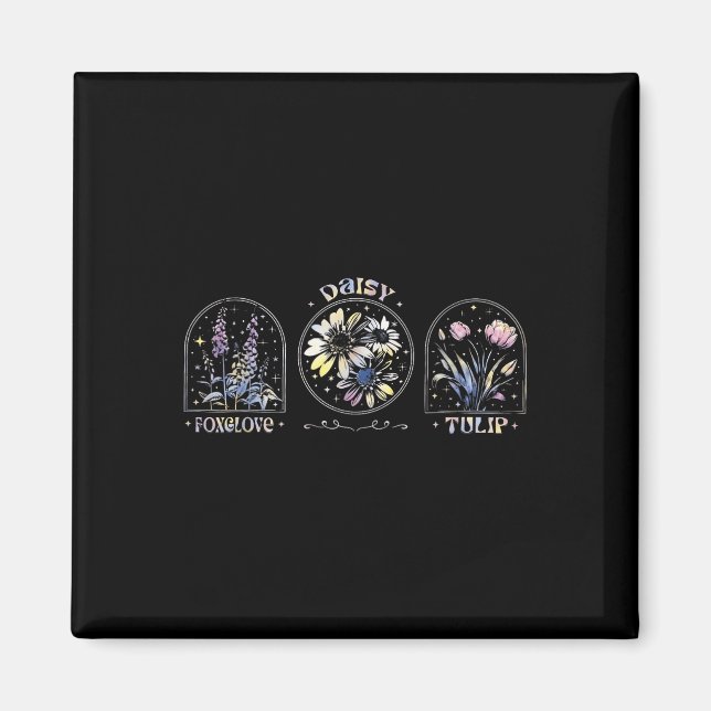 Foxdragta Delta Tangos Funny Flower Boho Magnet (Framsidan)