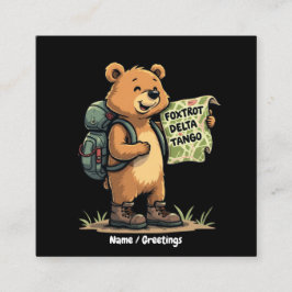 Foxdragtas Tangos Funny Bear Retro Graphic Fyrkantigt Visitkort