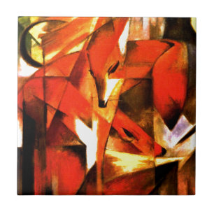 Foxer av Franz Marc Fine Art Kakelplatta
