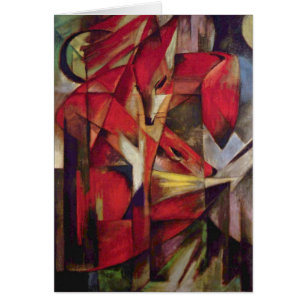 Foxer av Franz Marc, Vintage Abstrakt Cubism Art Hälsningskort