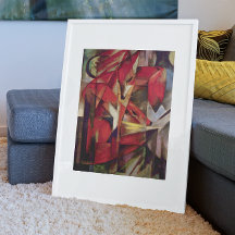 Foxer av Franz Marc, Vintage Abstrakt Cubism Art