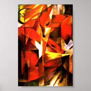 Foxer från Franz Marc Fine Art Poster