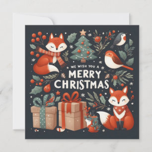 Foxer, Robins, Gift Boxes God jul Julkort