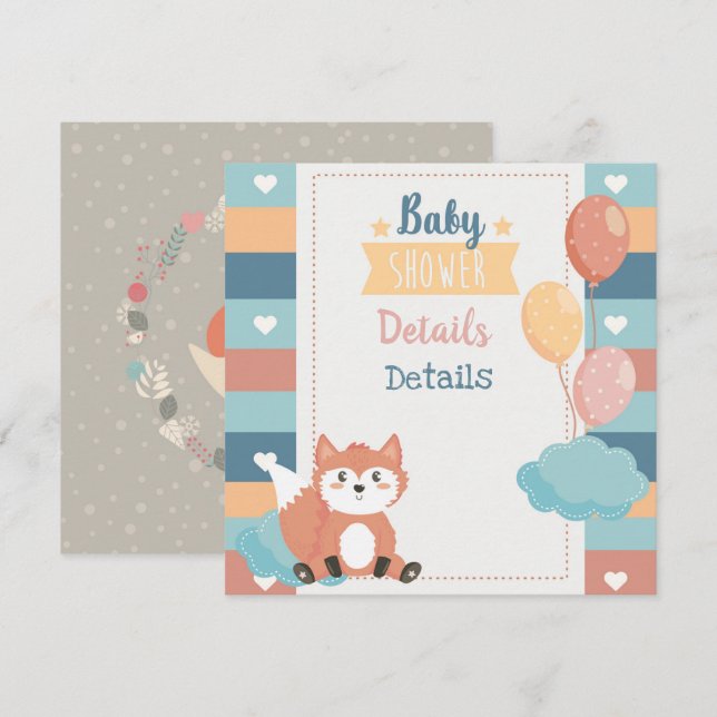 Foxes babyinställarens inbjudan (Fram/baksida)