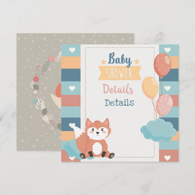 Foxes babyinställarens inbjudan (Fram/baksida)