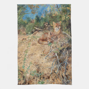 Foxes, Bruno Liljefors Kökshandduk