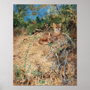 Foxes, Bruno Liljefors Poster