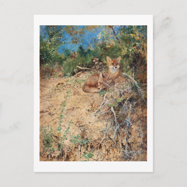 Foxes, Bruno Liljefors Vykort (Framsida)