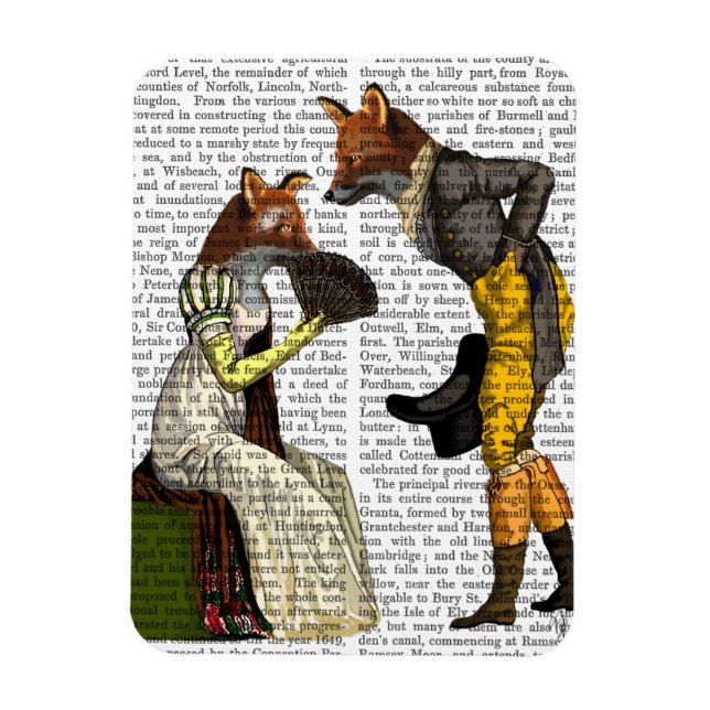 Foxes Courting Magnet (Vertikal)