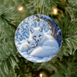Foxes Themed Personalized Christmas Julgransprydnad Keramik