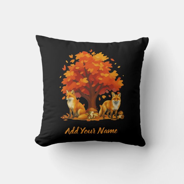 Foxes Throw Pillow Kudde (Framsida)