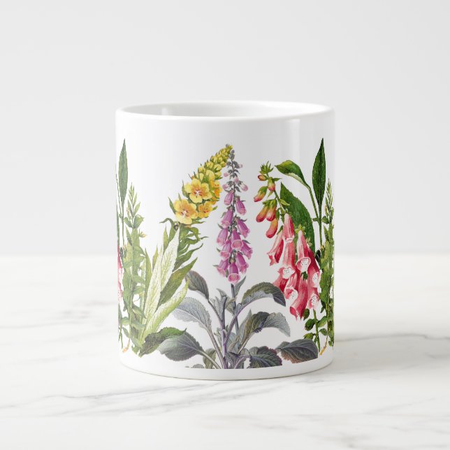 Foxghandblommor Blommigt Garden Jumbo Mugg (Framsidan)