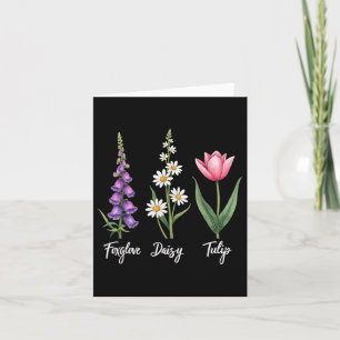 Foxglove Daisy Tulip Blommigt Girl Mamma Blommdesi Kort