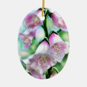 Foxglove Flower Rosa Lila Grönt White Garden Julgransprydnad Keramik